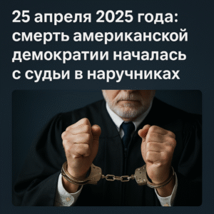 25 апреля 2025 года: смерть американской демократии началась с судьи в наручниках